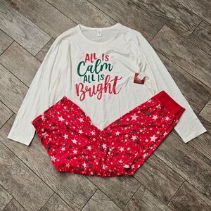 Sleep Chic All Is Calm All Is Bright PJ Set Size XXL